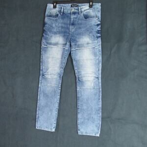 Southpole Jeans Mens 32x30 Blue Skinny Moto Biker Hip Hop Punk 90s Denim Y2K